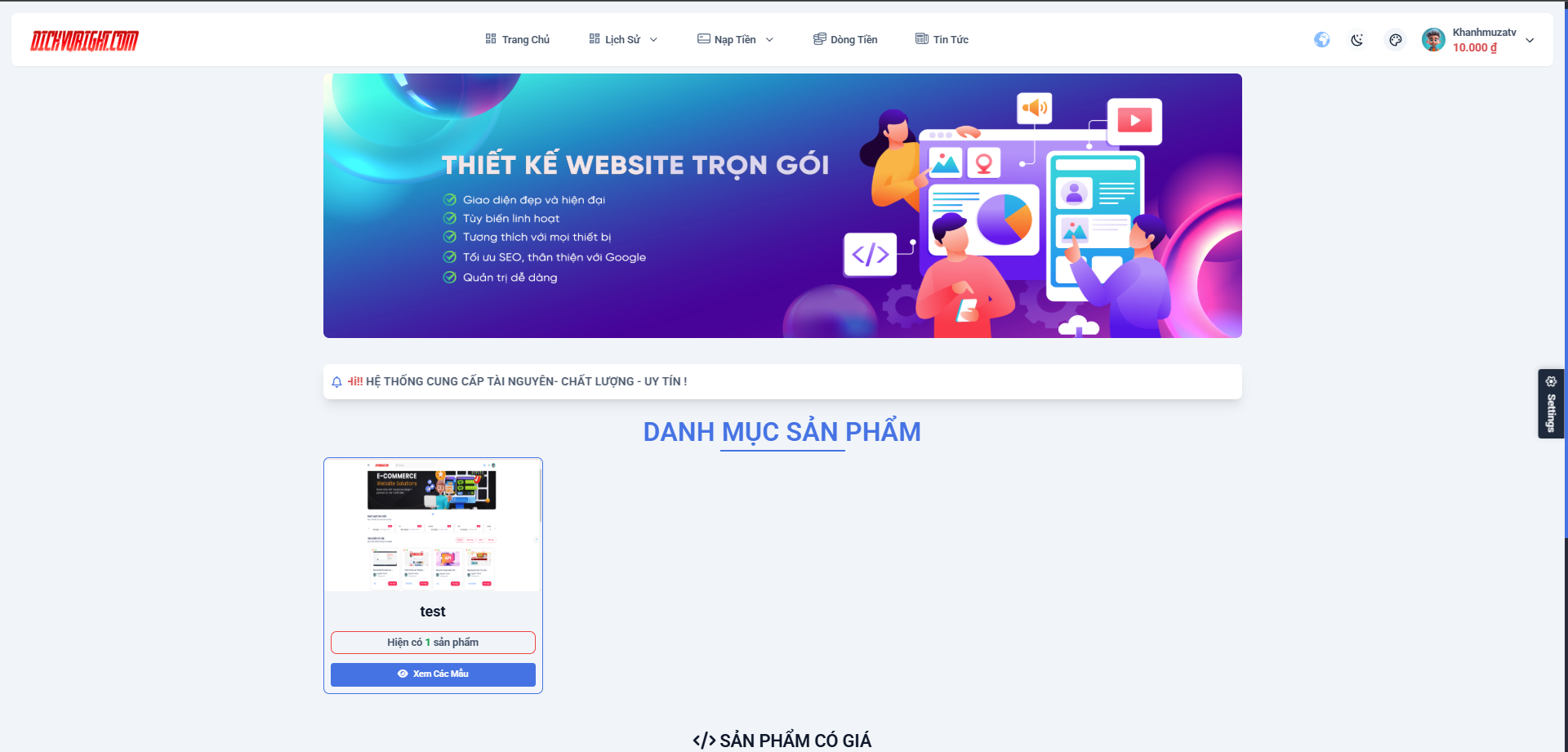 Code bán mã nguồn hosting tự động
